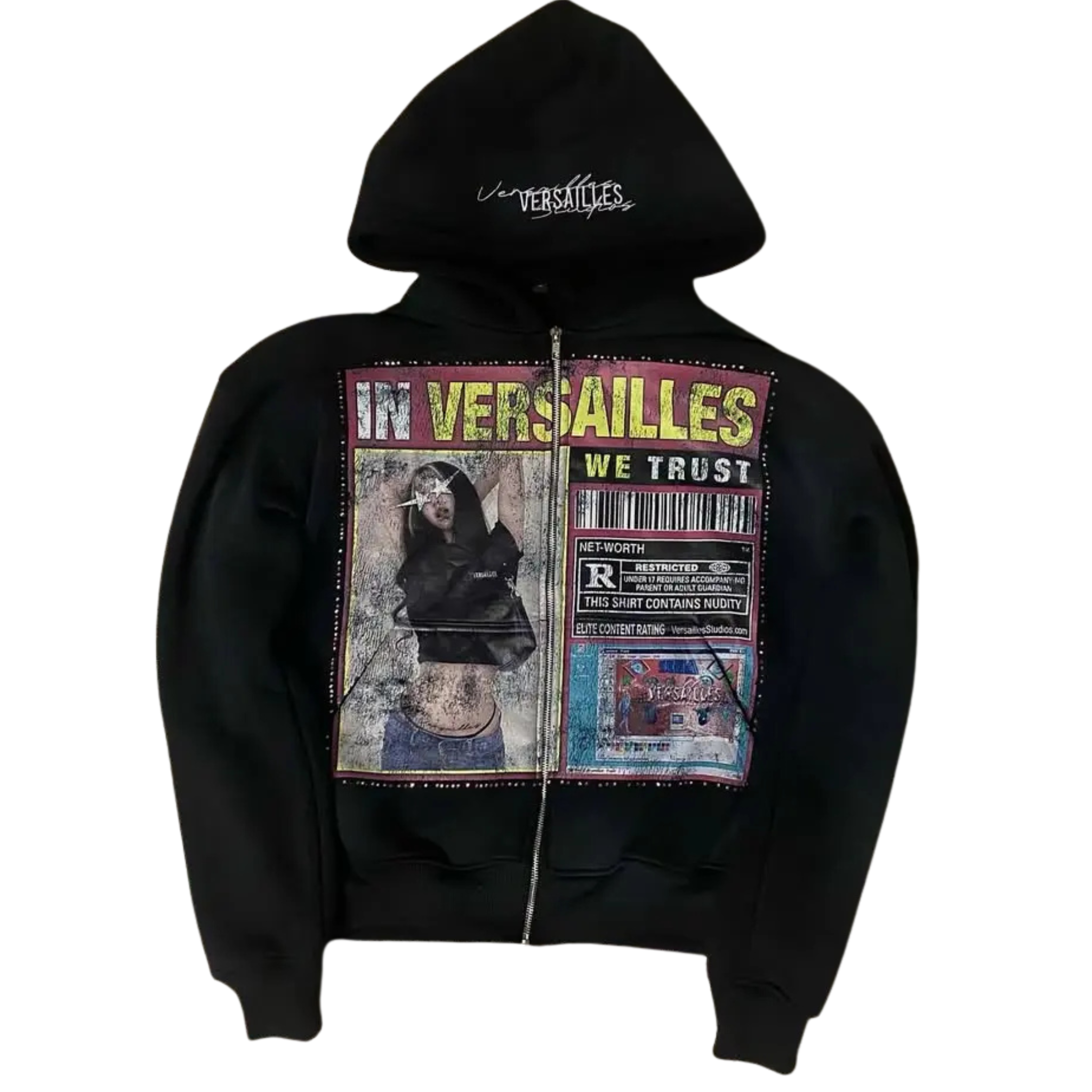 Distressed Print Hoodie