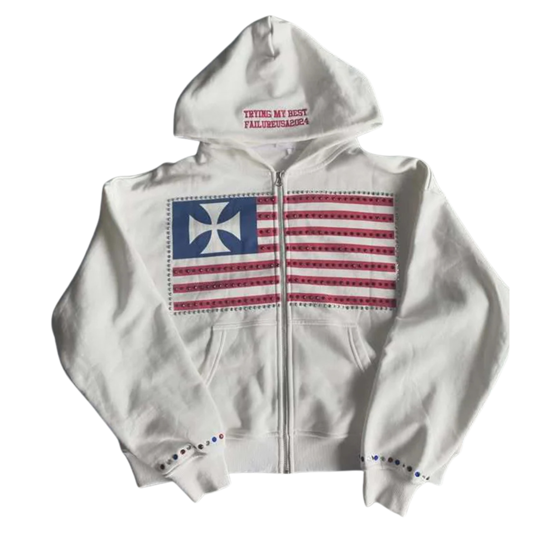 Embroidered Zip-up Hoodie