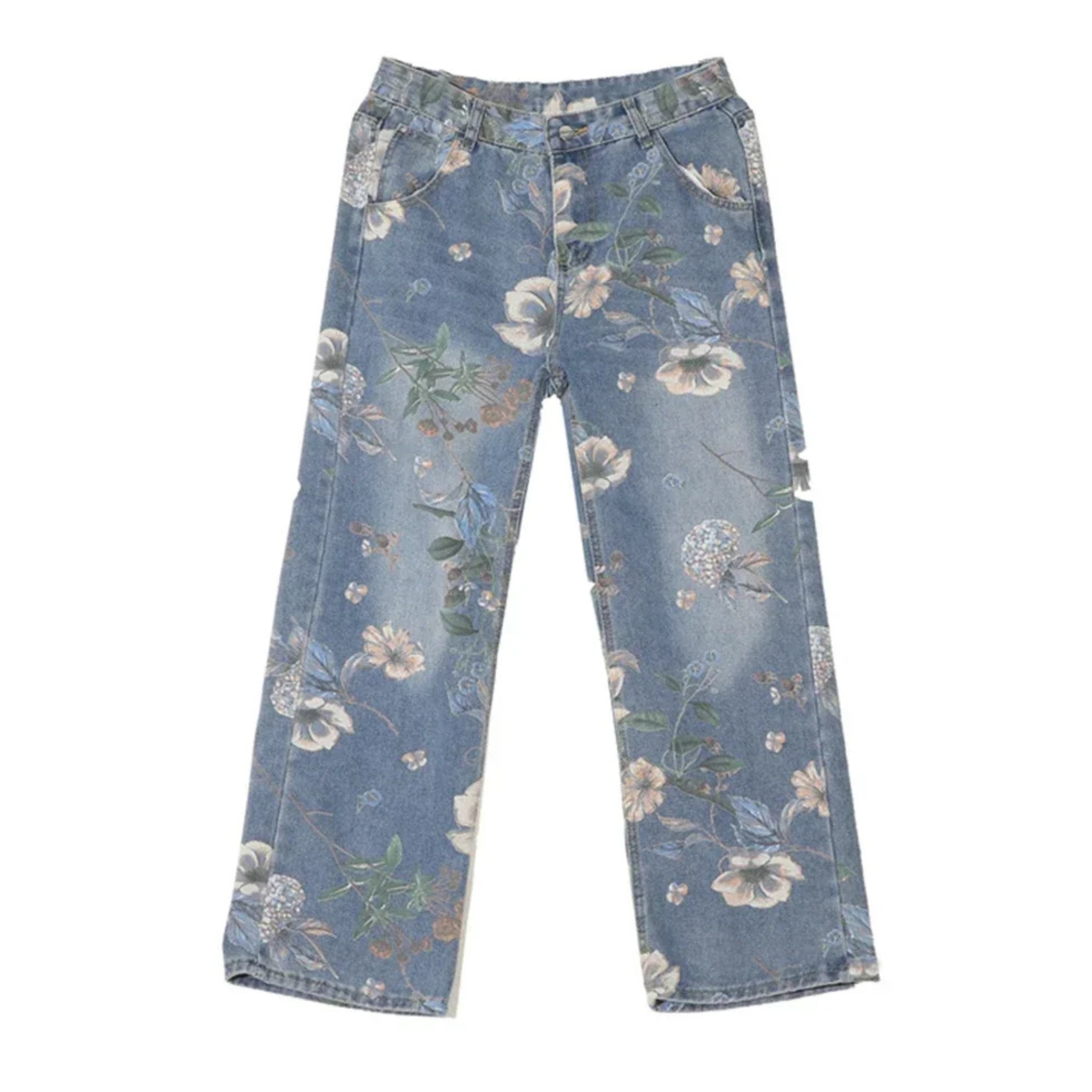Autumn Floral Printed Jeans