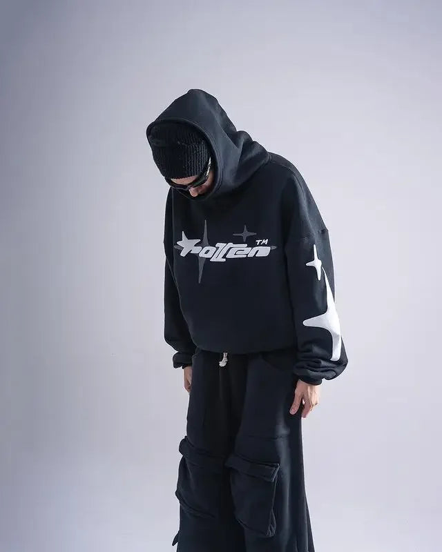 Oversized Puff Print Hoodie