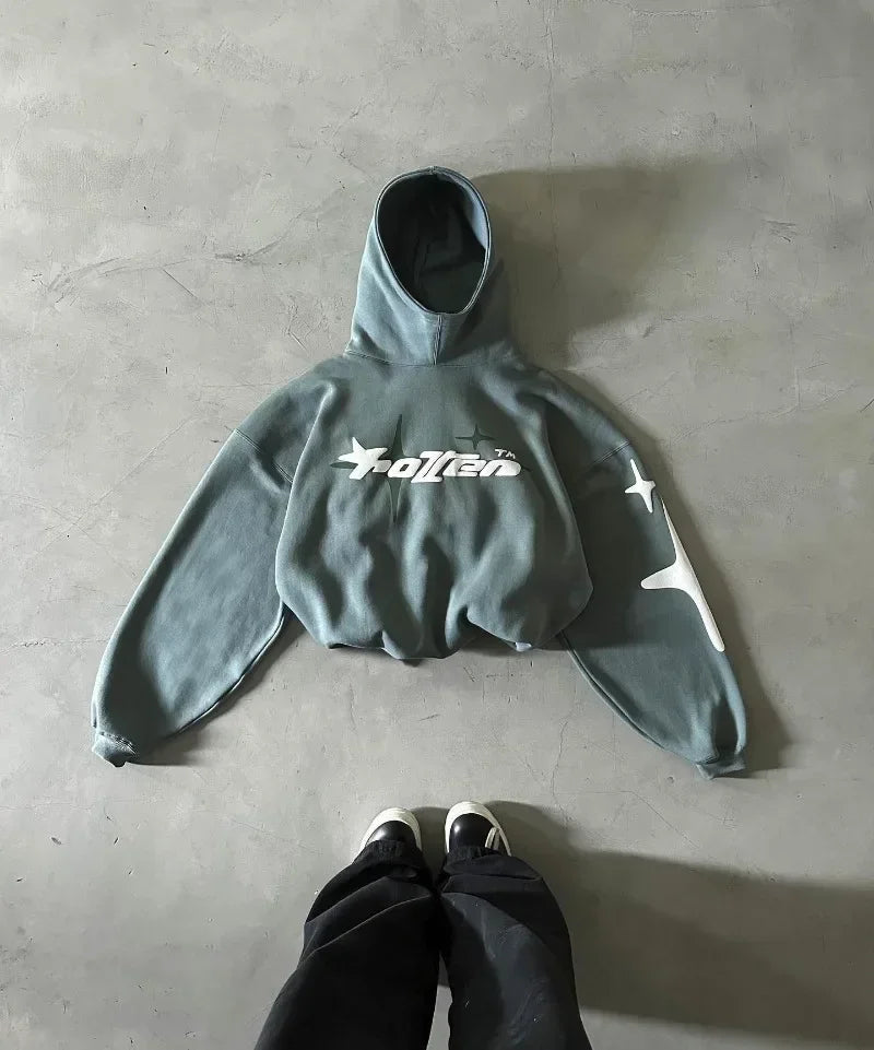 Oversized Puff Print Hoodie