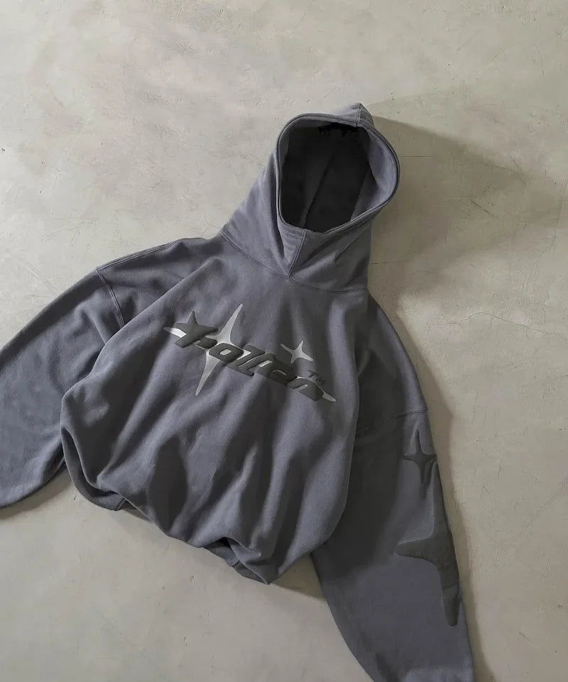 Oversized Puff Print Hoodie