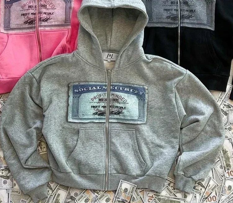 Distressed Print Hoodie