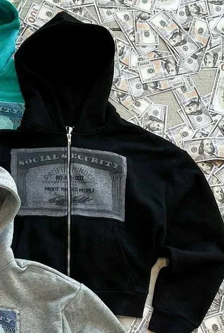 Distressed Print Hoodie