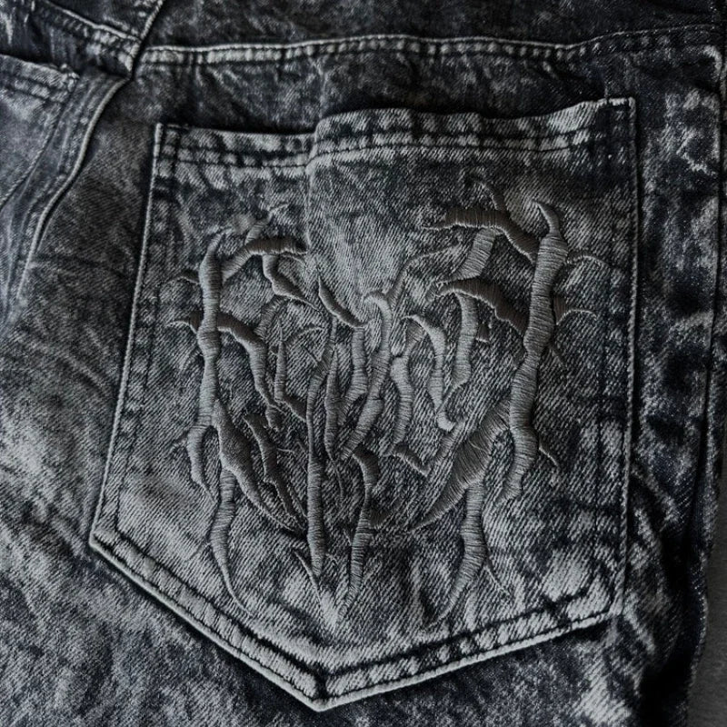 Spider Embroidered Jeans