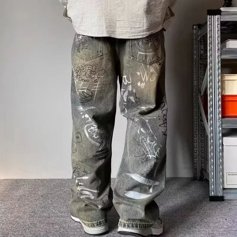 Graffiti Distressed Jeans