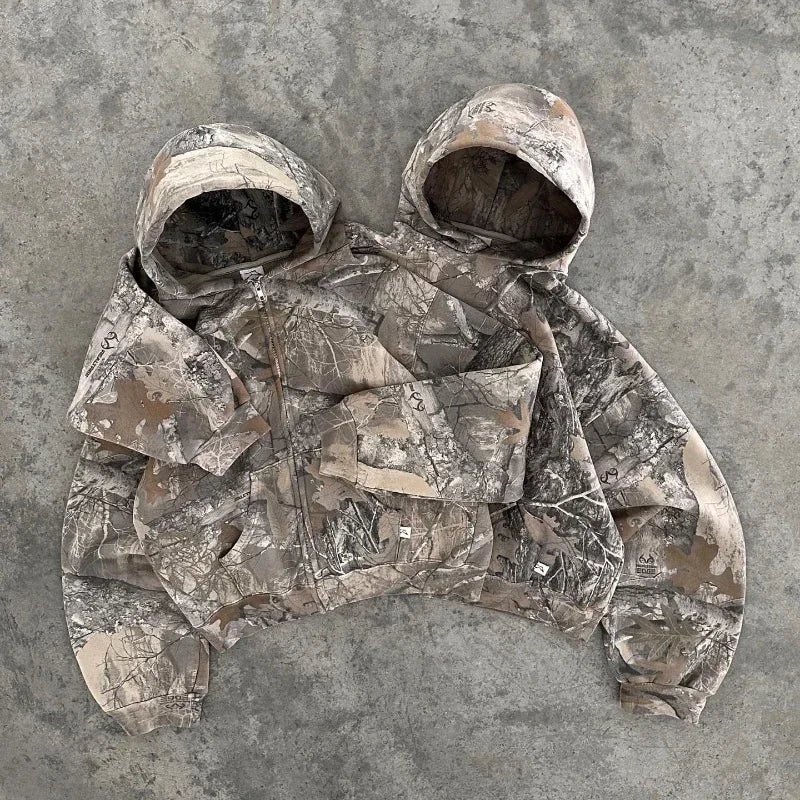 Regular Fit Camo Printed Hoodie