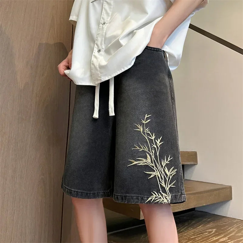 Embroidered Baggy Jorts