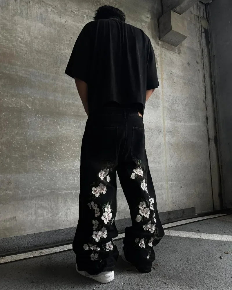 Floral Print Jeans