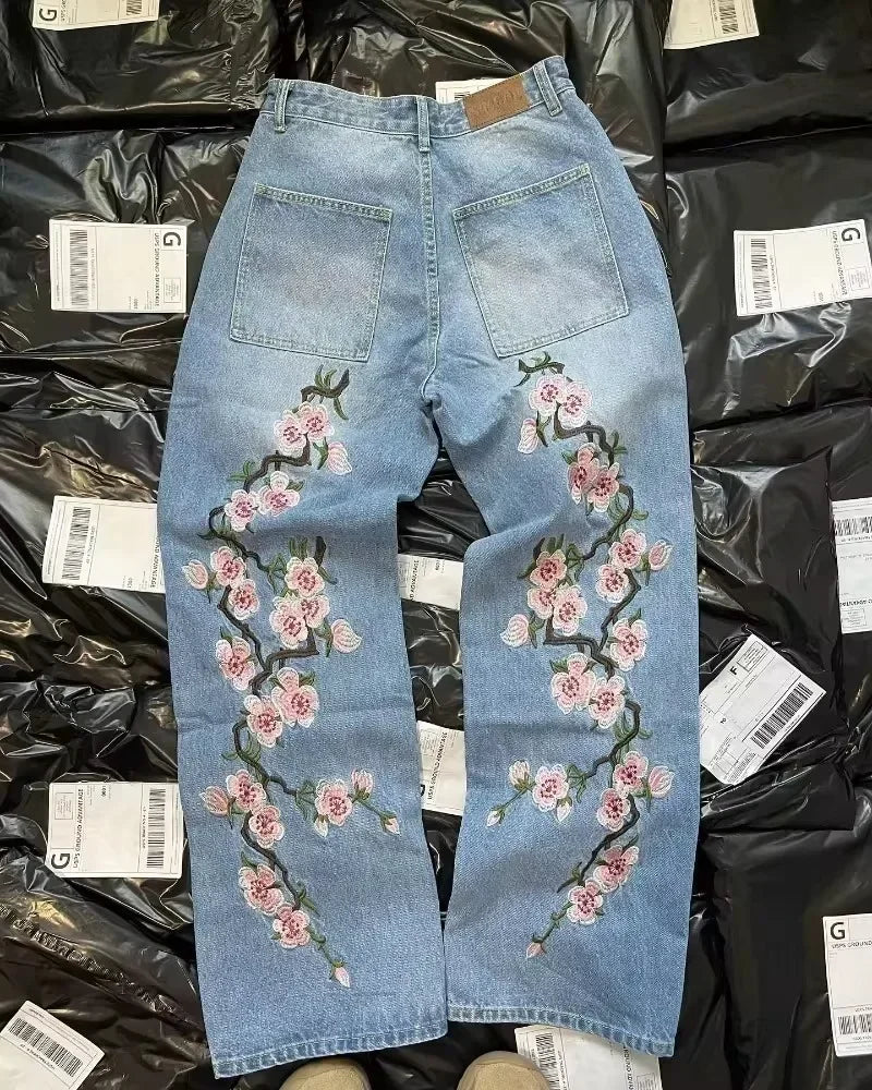 Floral Print Jeans