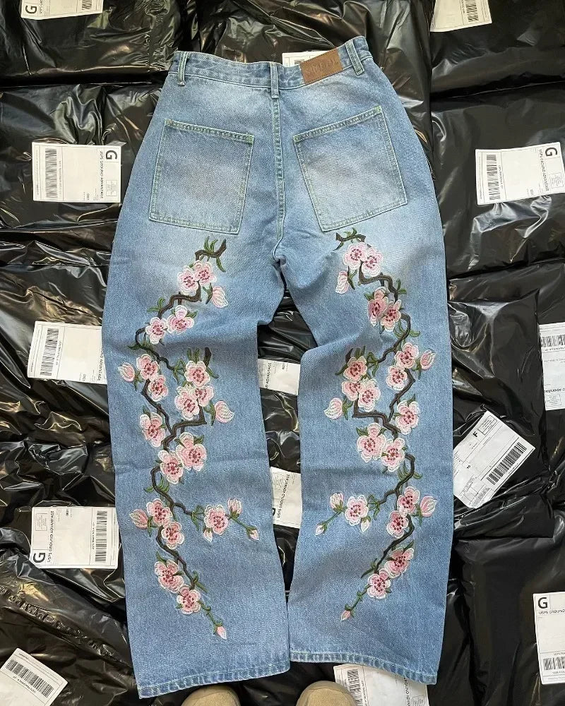 Floral Print Jeans
