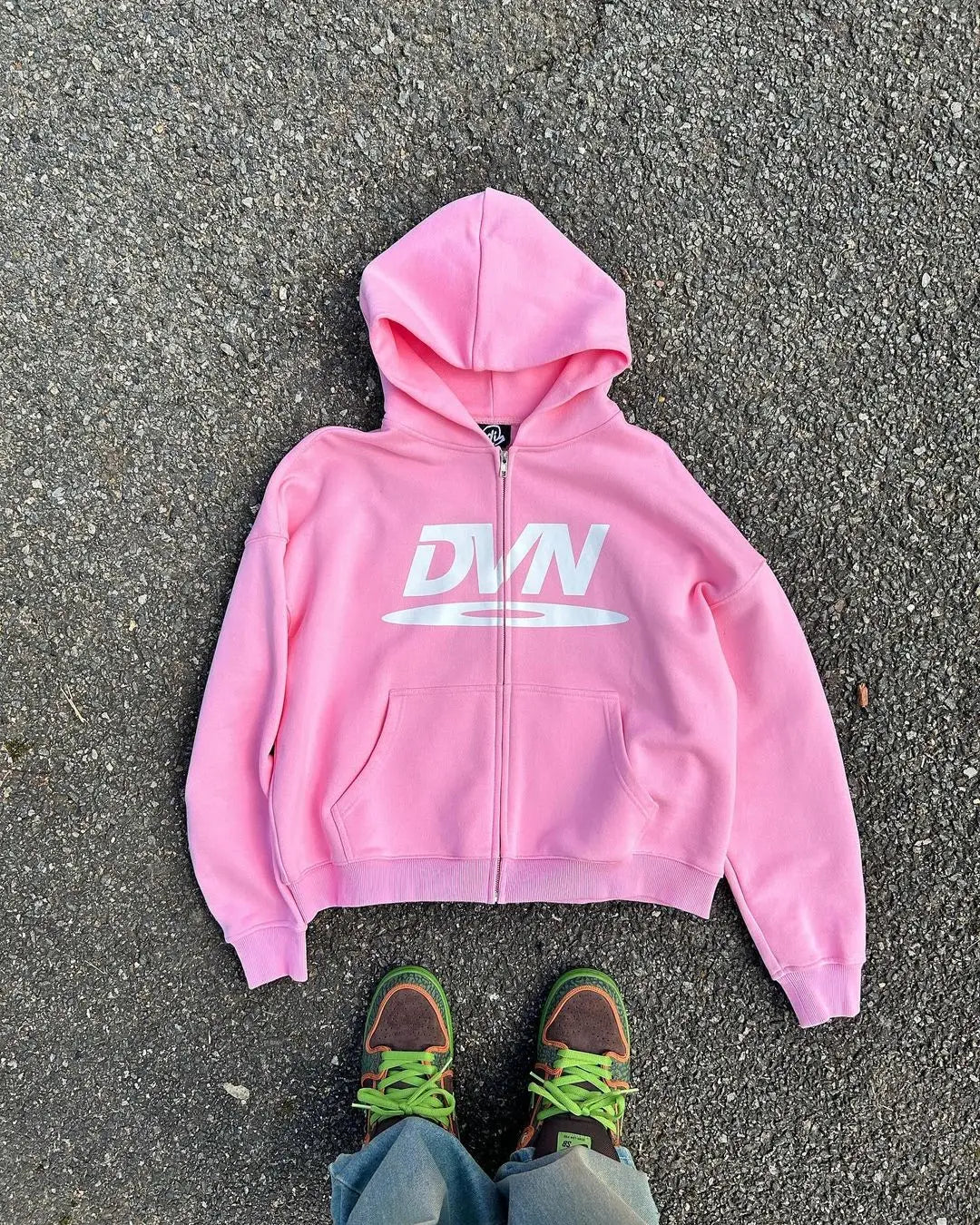 Unisex Printed Zip-Up Hoodie