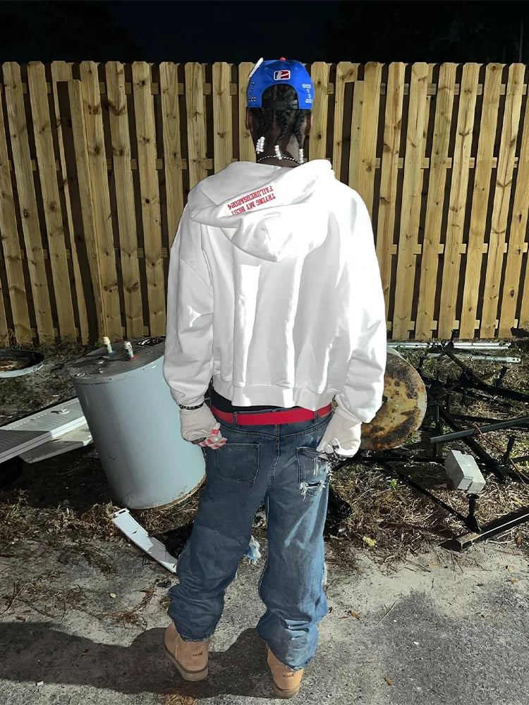 Embroidered Zip-up Hoodie