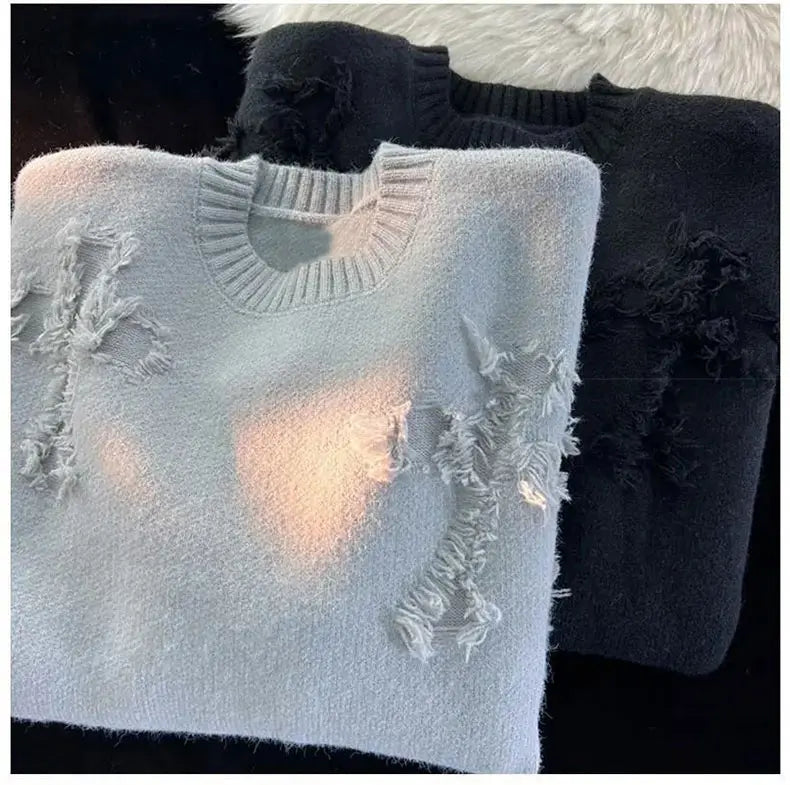 Distressed Knitted Sweater