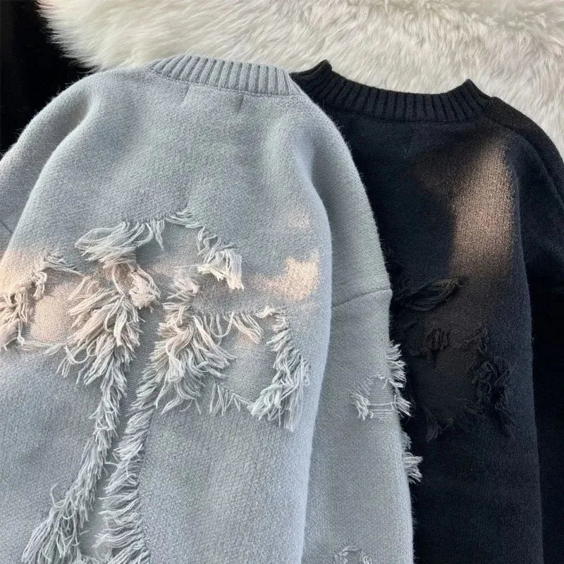 Distressed Knitted Sweater