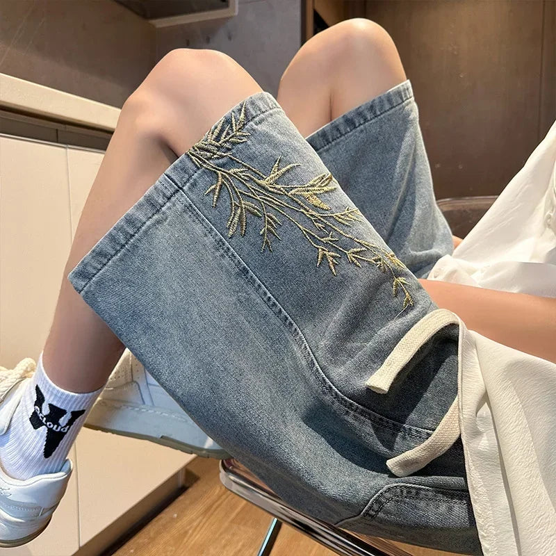 Embroidered Baggy Jorts