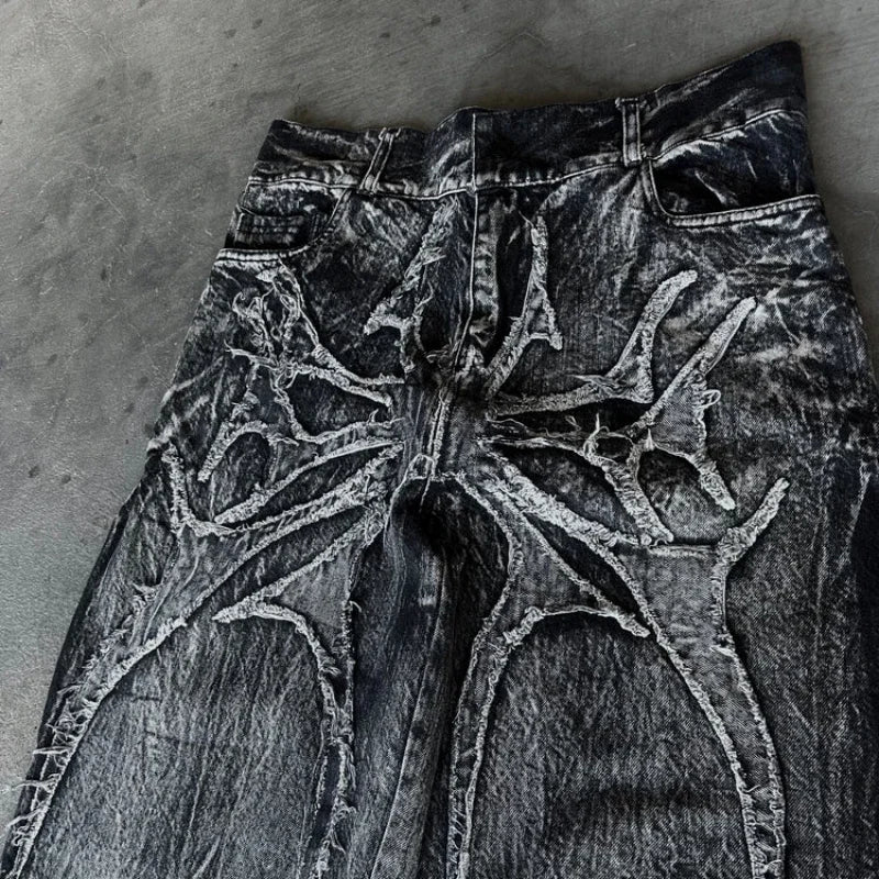 Embroidered Baggy Jeans