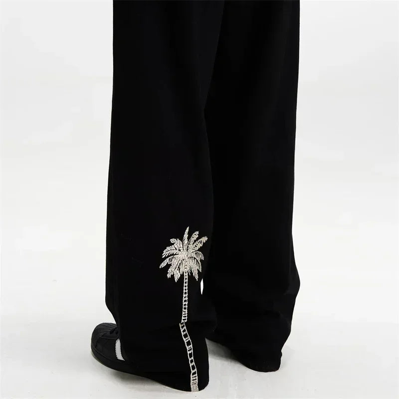 Coconut Tree Embroidered Jeans
