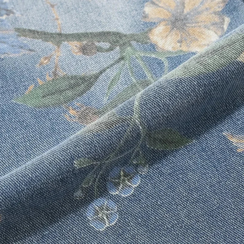 Autumn Floral Printed Jeans
