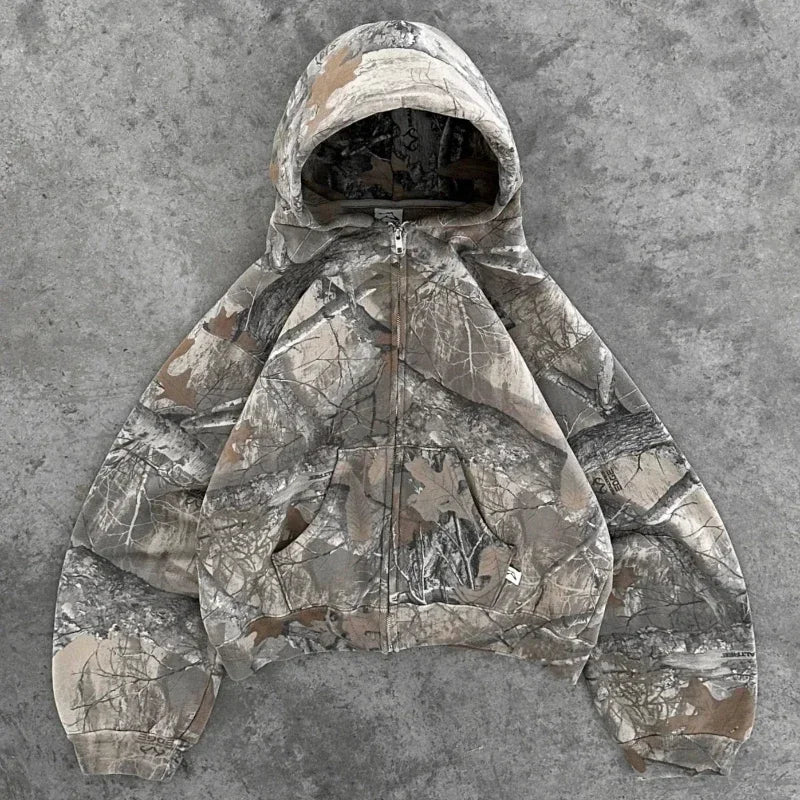 Regular Fit Camo Printed Hoodie