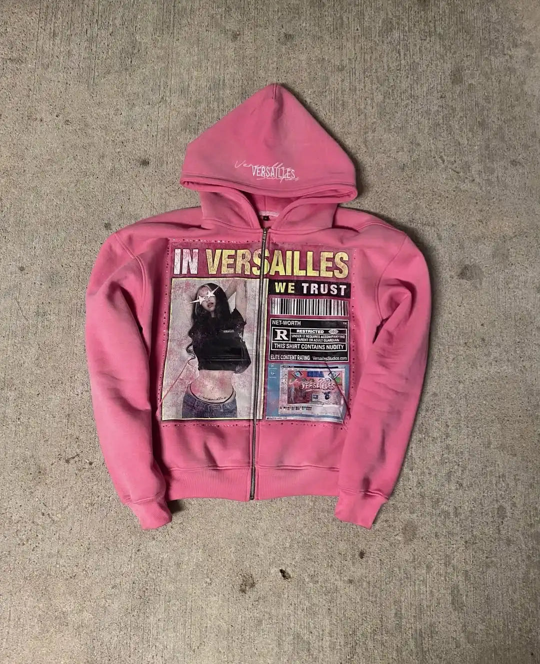Distressed Print Hoodie