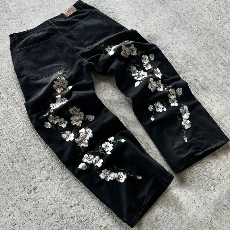 Floral Print Jeans