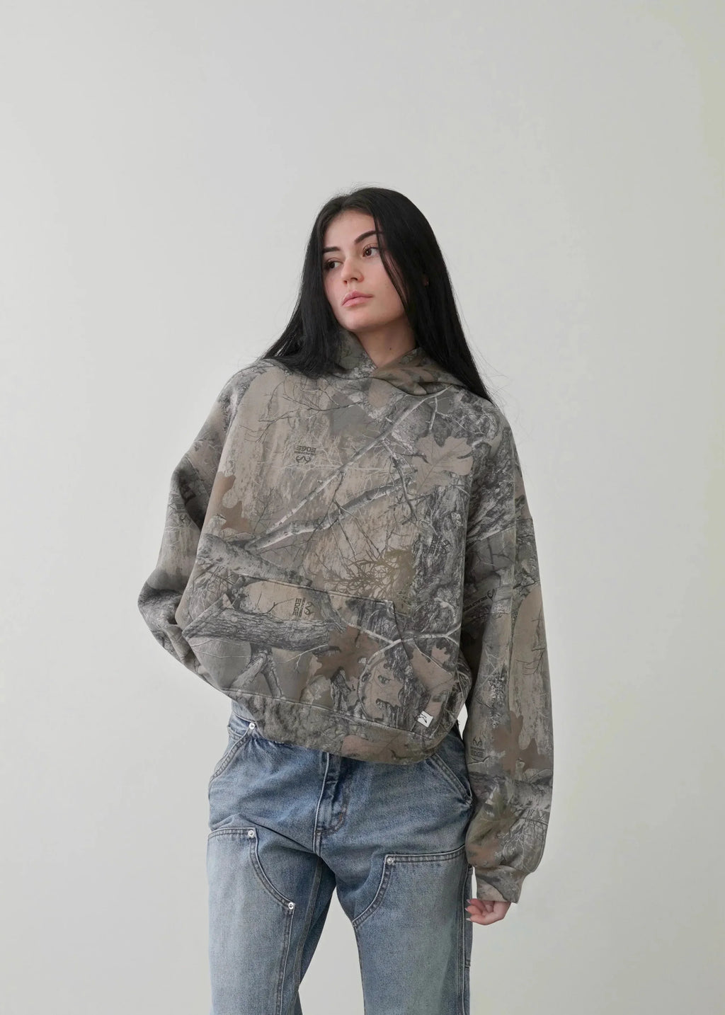 Regular Fit Camo Printed Hoodie