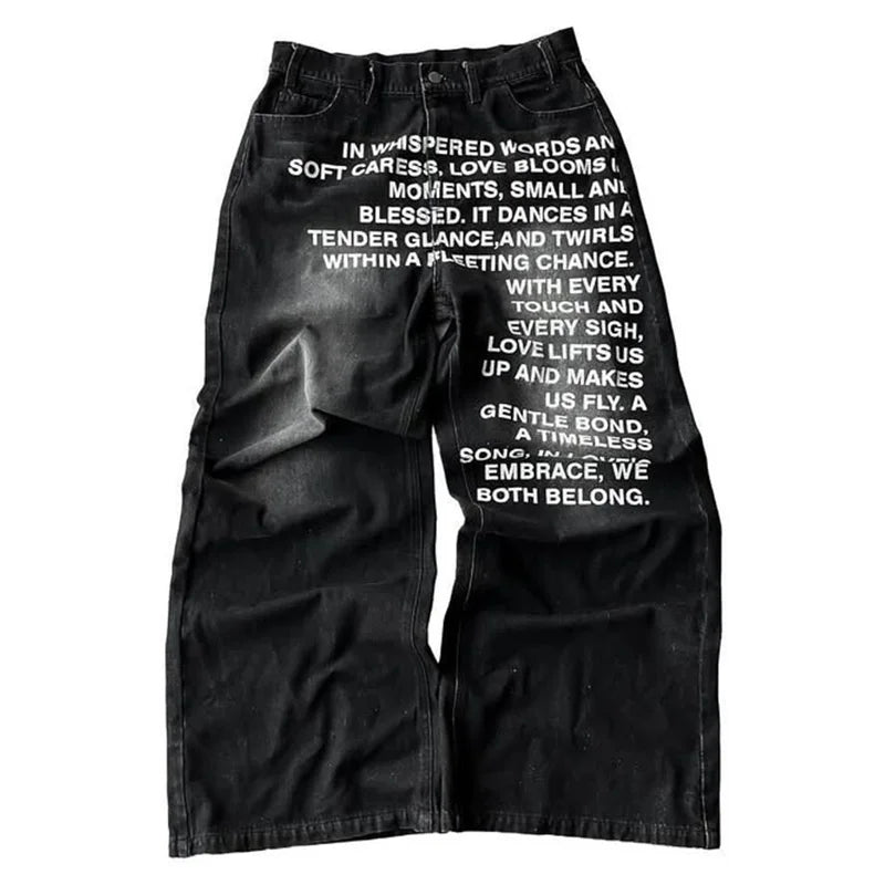Letter Print Jeans