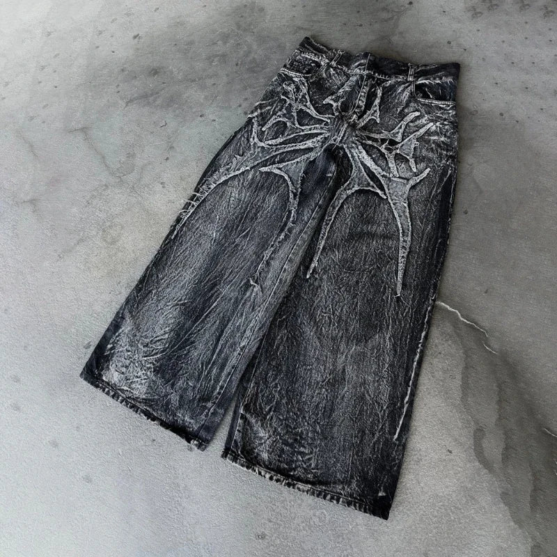 Embroidered Baggy Jeans