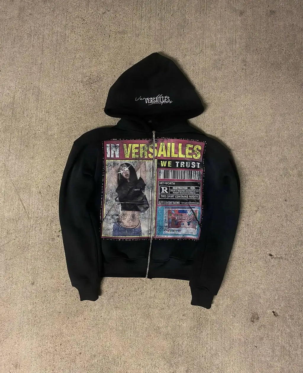 Distressed Print Hoodie