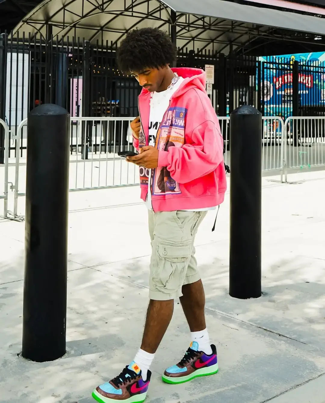 Distressed Print Hoodie