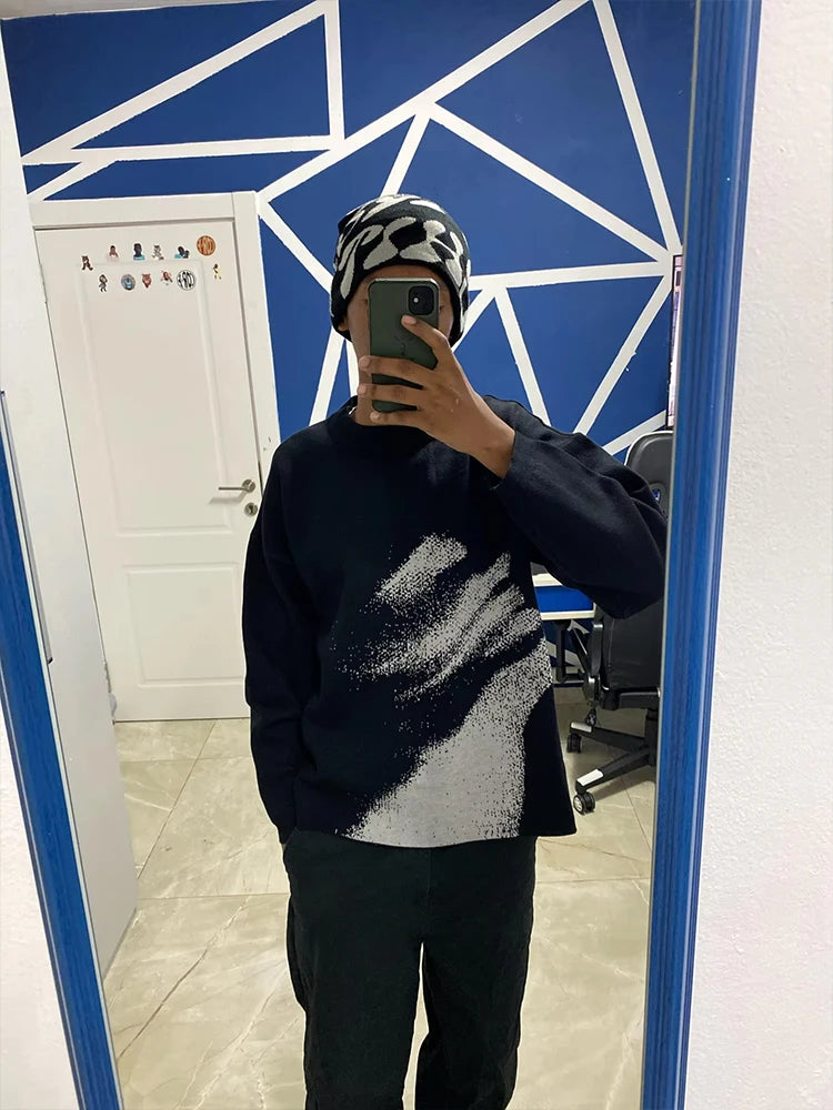 Artistic Graphic Knit Sweater