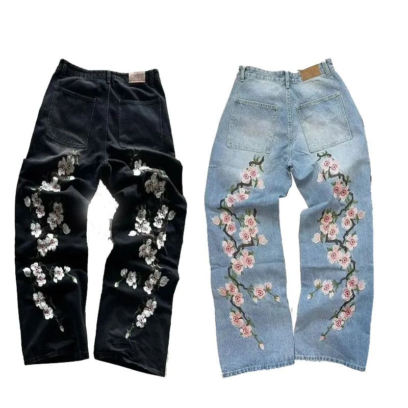 Floral Print Jeans