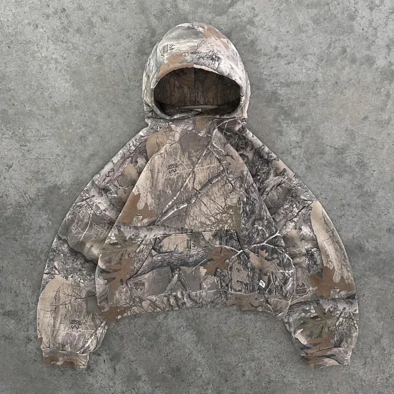 Regular Fit Camo Printed Hoodie