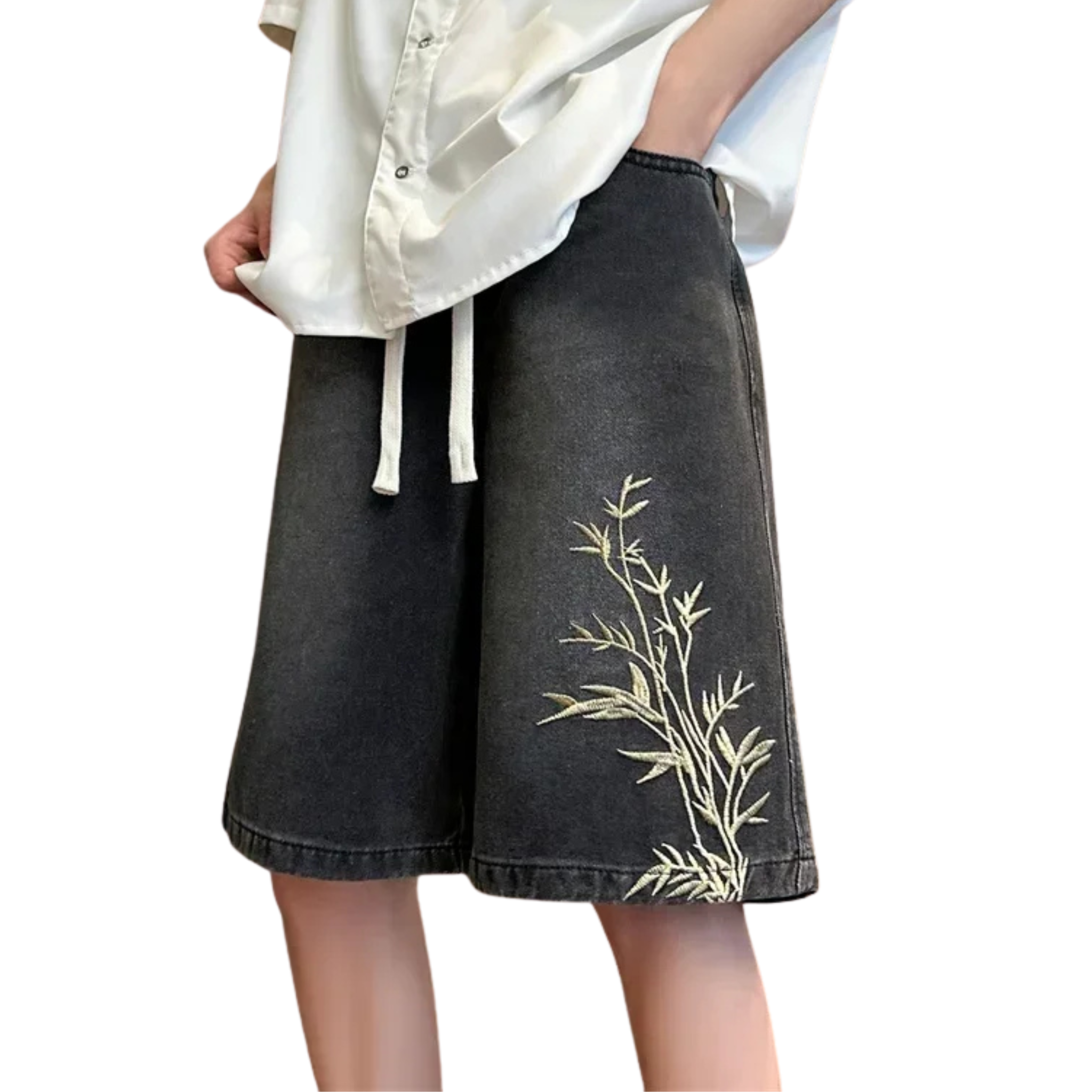 Embroidered Baggy Jorts