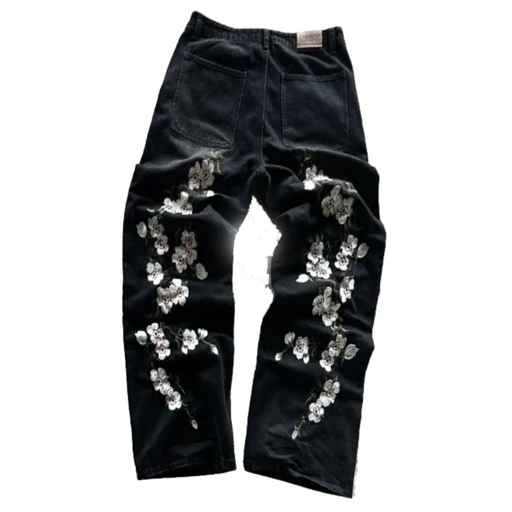Floral Print Jeans